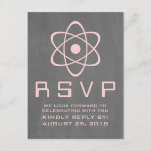 Rosa Nuclear Chalkboard OSA Postcard Inbjudan Vykort