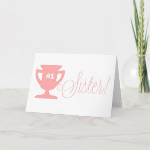 Rosa nummer ett Syster Trophy Grattis på födelseda Kort