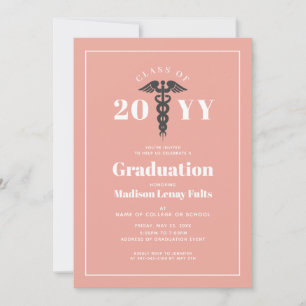 Rosa Nurse Student Modern minimalist Dusty Ro Inbjudningar