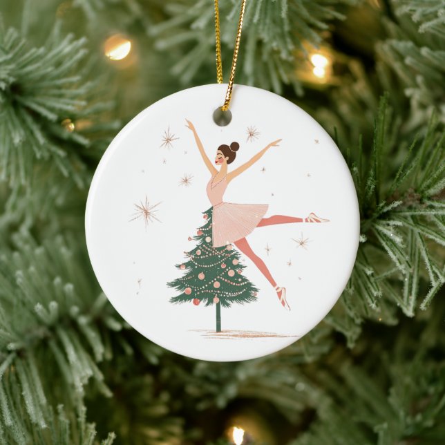 Rosa Nutcracker Ballerina Julgransprydnad Keramik (Träd)