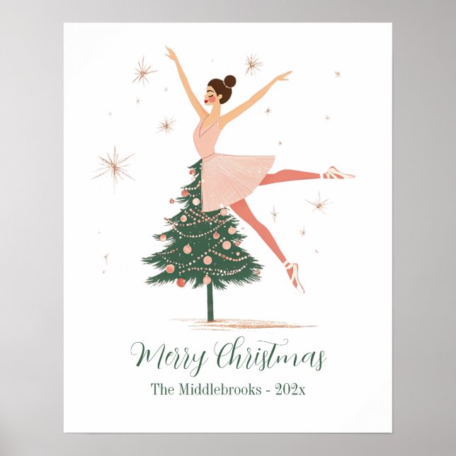 Rosa Nutcracker Ballerina Poster (Framsidan)