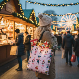 Rosa Nutcracker Ballet jul Sömlös Mönster Tygkasse