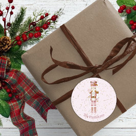 Rosa Nutcracker Ballet Julstiftsmärken Etiketter