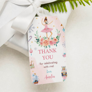 Rosa Nutcracker Birthday Tack Favor Gift Märkre Presentetikett
