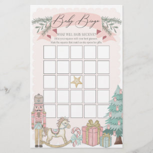 rosa nutcracker christmas babydusch bingo-spel