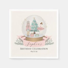 rosa nutcracker christmas födelsedagsfest, tabbarv pappersservett