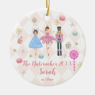 Rosa Nutcracker Clara Jul Ballet Dancer Julgransprydnad Keramik