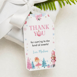 Rosa Nutcracker Fairy Birthday Tack Gift Märkre Presentetikett