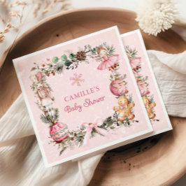 Rosa Nutcracker Girl Baby Shower Papper Pappersservett