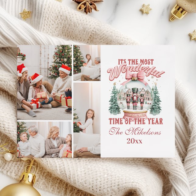 Rosa Nutcracker jul 4 Photo Wonderland Gl Julkort (Skapare uppladdad)