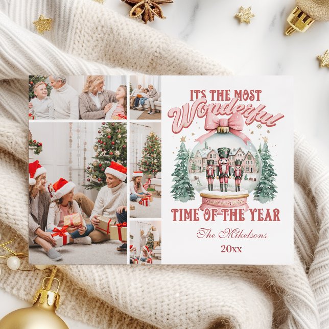 Rosa Nutcracker jul 5 Photo Wonderland Gl Julkort (Skapare uppladdad)