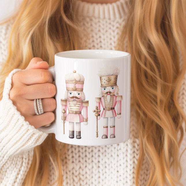 Rosa Nutcracker-jul Kaffemugg (Pink Nutcracker Christmas Mug)