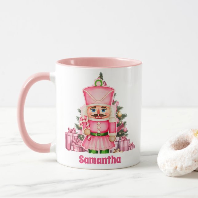 Rosa Nutcracker jul Kids Hett Chocolate Mugg (Med munk)