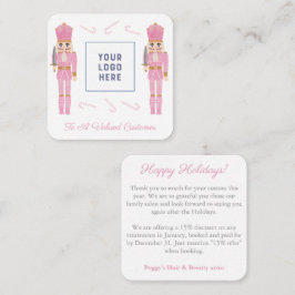 Rosa Nutcracker Small Business Logotyp jul Anteckningskort