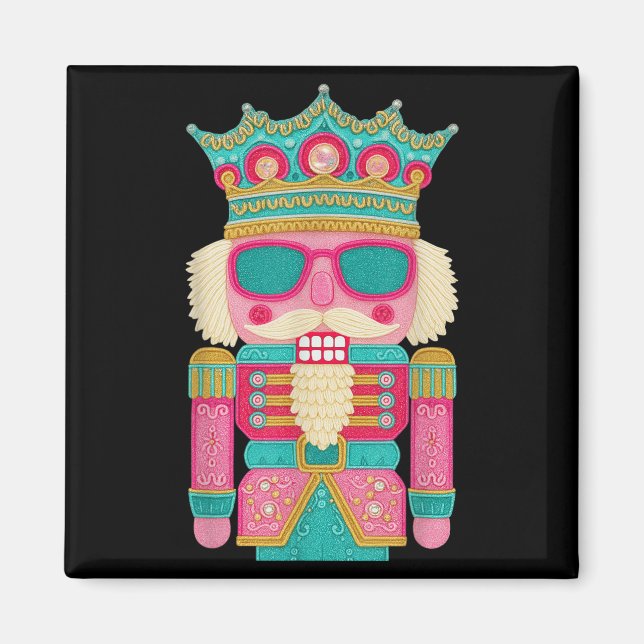 Rosa Nutcracker Squad Rosa jul Ballet Julafton W Magnet (Framsidan)