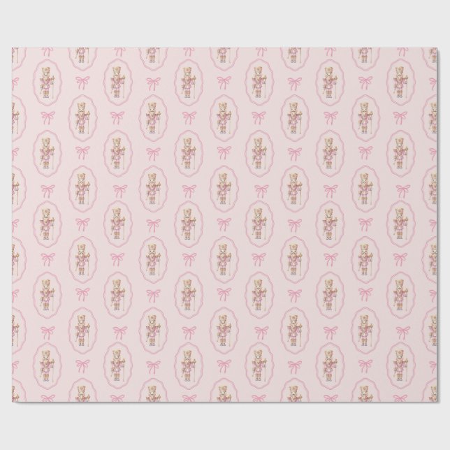 Rosa Nutcracker Wrapping Papper Presentpapper (Platt)