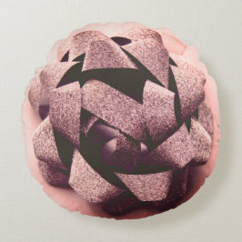 Rosa nuvarande party-båge rund kudde