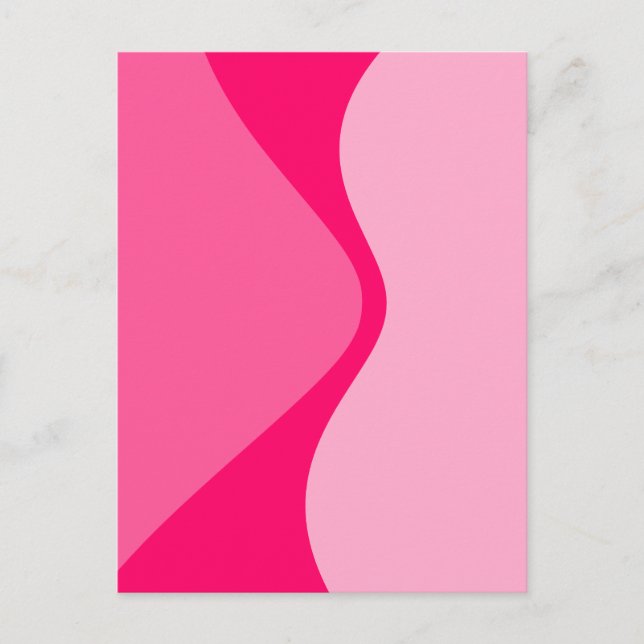 Rosa nyanser Böjda geometriska former Vykort (Framsida)