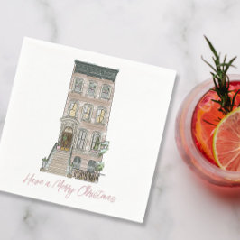 Rosa NYC-juldekretet Party Pappersservett