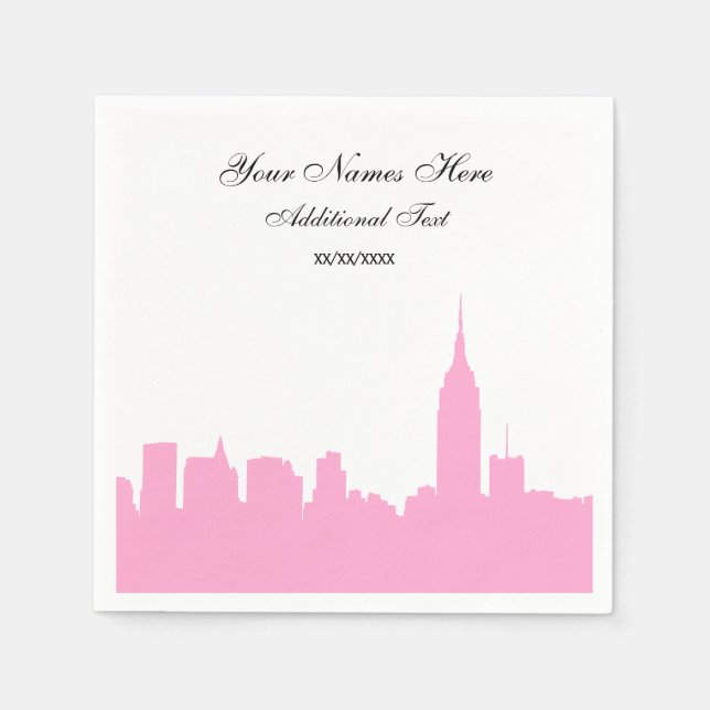 Rosa NYC Skyline Silhouette, ESB Pappersservett (Framsidan)