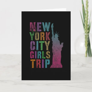 Rosa NYC tjejresa New York City sommar bästa vänne Kort