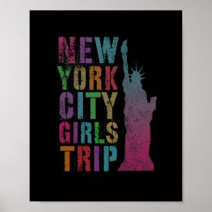 Rosa NYC tjejresa New York City sommar bästa vänne Poster