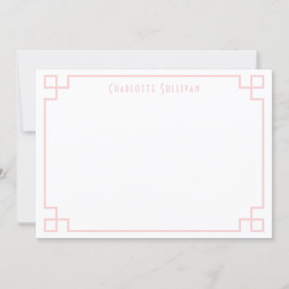Rosa Nyckel Gräns Personlig Stationery Anteckningskort