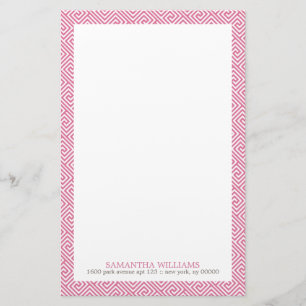 Rosa Nyckel Mönster Brevpapper