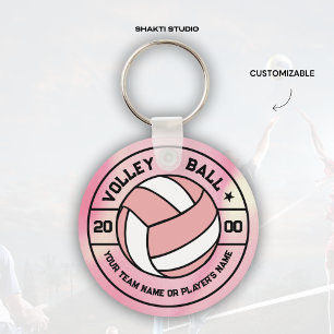 Rosa Nyckelring Presentminne för Kvinnors Volleybo