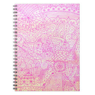 Rosa nyckfull journal anteckningsbok med spiral