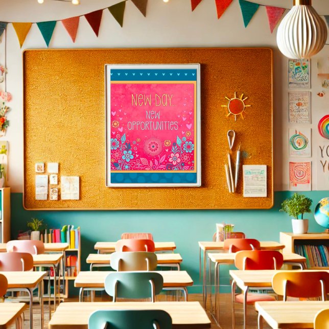 Rosa Nydag inspirerande Blommigt för offertinforma Poster (Skapare uppladdad)