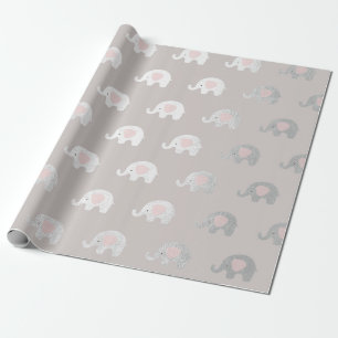 Rosa nyfödd bebis för vitsilverPrincess Elefant Presentpapper