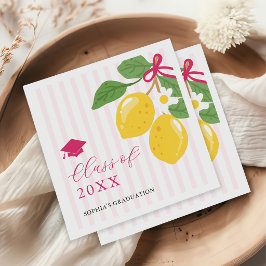 Rosa nyss skuren citron citrus examensfest pappersservett