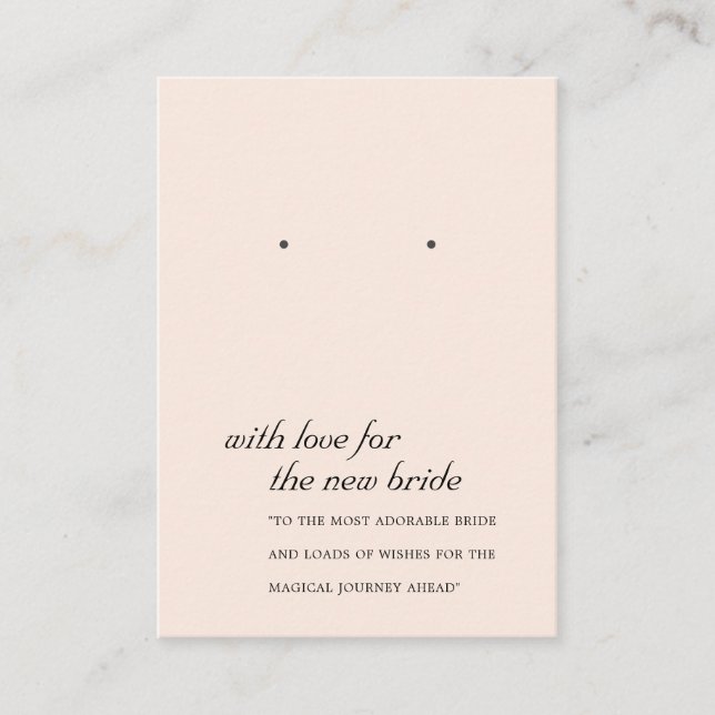  ROSA NYTT BRIDE GIFT EARRING VISNING CARD PLACERINGSKORT (Framsida)