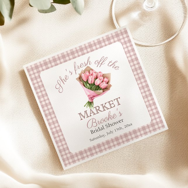 Rosa Nyutkommen på marknaden country Bröllopsdusch Pappersservett (Skapare uppladdad)