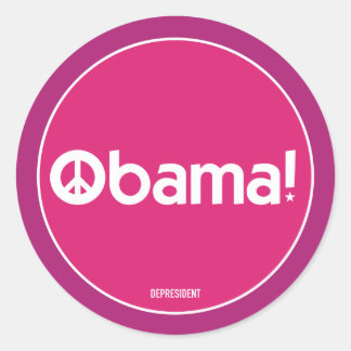Rosa Obama for Peace Sticker Runt Klistermärke