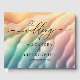 Rosa Ocean Beach Cute Namnteckning sommaren Sol Gästböcker