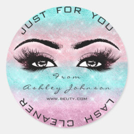 Rosa Ocean Beauty Glitter Lash Makeup Cleaner Runt Klistermärke
