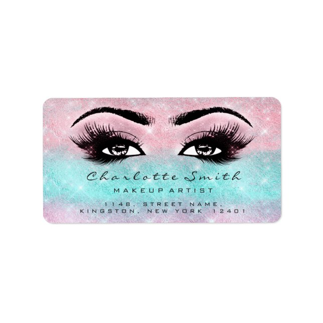 Rosa Ocean Makeup Lash Stylst Beauty OSA Adressetikett (Framsidan)