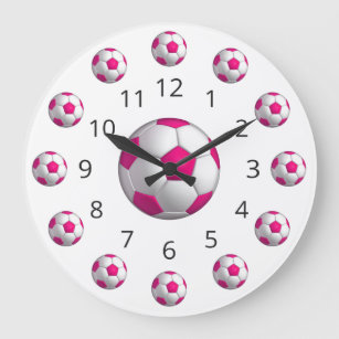 Rosa Ocer Ball Atom Clock med nummer Stor Klocka