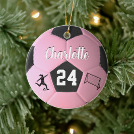 Rosa Ocer Ball Girls Personlig Namn Gift Julgransprydnad Keramik