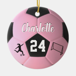 Rosa Ocer Ball Girls Personlig Namn Gift Julgransprydnad Keramik