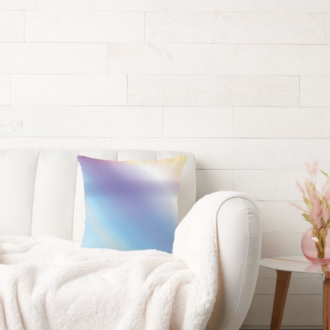 Rosa och Abstrakt av blå Lila och Gult Art Pillow Kudde (Soffa)