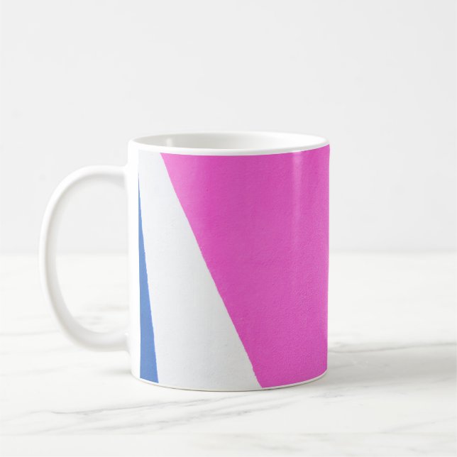 Rosa och abstrakt med flera färger kaffemugg (Vänster)