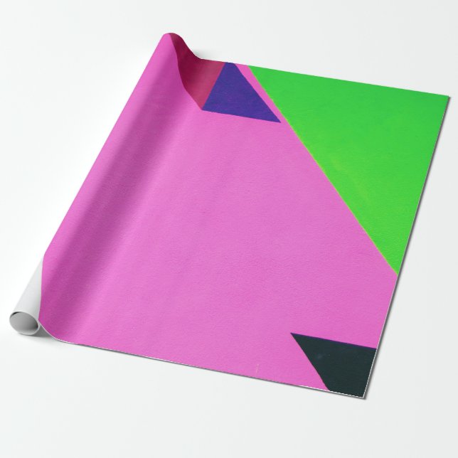 Rosa och abstrakt med flera färger presentpapper (Utrullad)