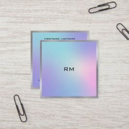 Rosa och affärskort för metallisk bläckfisk fyrkantigt visitkort