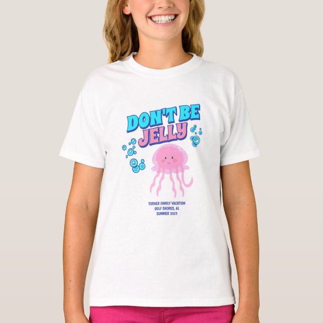 Rosa och akvajellyfisk är inte gelégodis t shirt (Framsida)