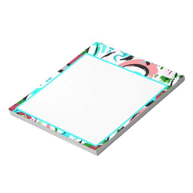 Rosa och akvamarina abstrakt  anteckningsblock (Roterad)