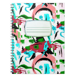 Rosa och akvamarina abstrakt kompositionsbok anteckningsbok