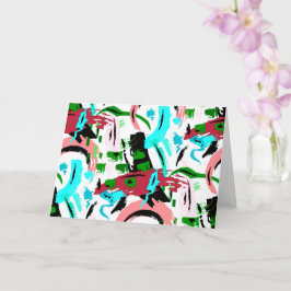 Rosa och akvamarina abstrakt  kort